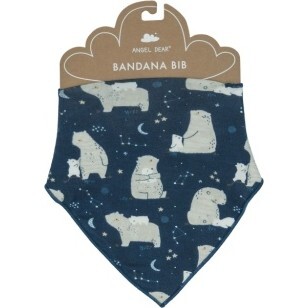 Night Sky Bear Bandana Bib, Navy - Bibs - 1
