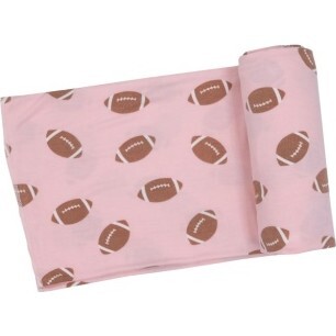 Football Swaddle Blanket, Pink - Swaddles - 1