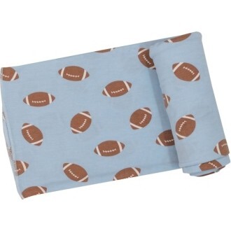 Football Swaddle Blanket, Blue - Swaddles - 1