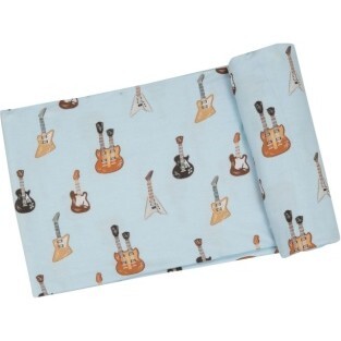 Electric Guitar Swaddle Blanket, Blue Multi - Swaddles - 1