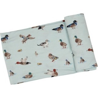 Ducks Swaddle Blanket, Green - Swaddles - 1