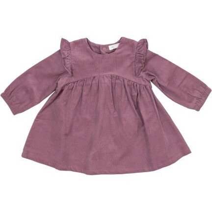 Dusty Orchid Shoulder Ruffle Dress, Purple - Dresses - 1
