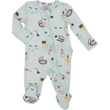 Dress Up Fun 2 Way Ruffle Zipper Footie, Mint - Footie Pajamas - 1