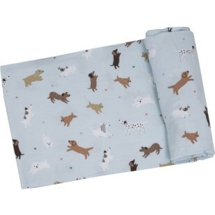 Doggies Swaddle Blanket, Blue - Swaddles - 1