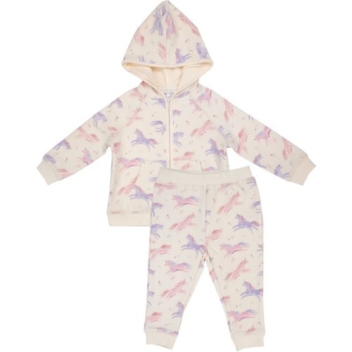 Dreamy Unicorns Hoodie And Jogger, Lavendar Multi - Pants - 1
