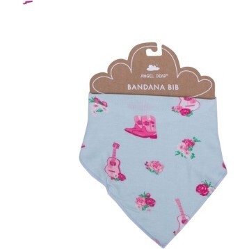Fancy Cowgirl Bandana Bib, Blue - Bibs - 1