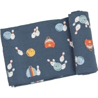 Bowling Swaddle Blanket, Blue - Swaddles - 1