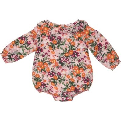 Autumn Days Floral Ruffle Collar, Bubble Pink - Onesies - 1