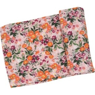 Autumn Days Floral Swaddle Blanket, Pink - Swaddles - 1
