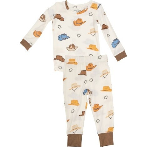 Cowboy Hats L/S Loungewear Set, Brown - Mixed Apparel Set - 1