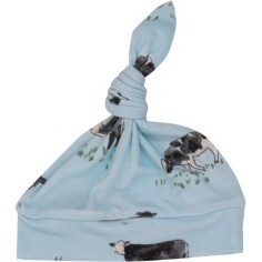 Black Cow Knotted Hat, Blue - Hats - 1