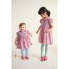 Smocked Girls Dress Augusta, Red Floral - Dresses - 4