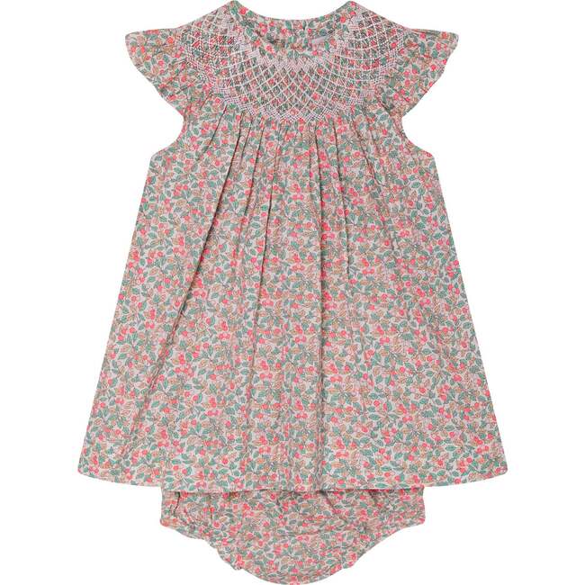 Made With Liberty Print Baby Dress Paz, Pink Neon Floral