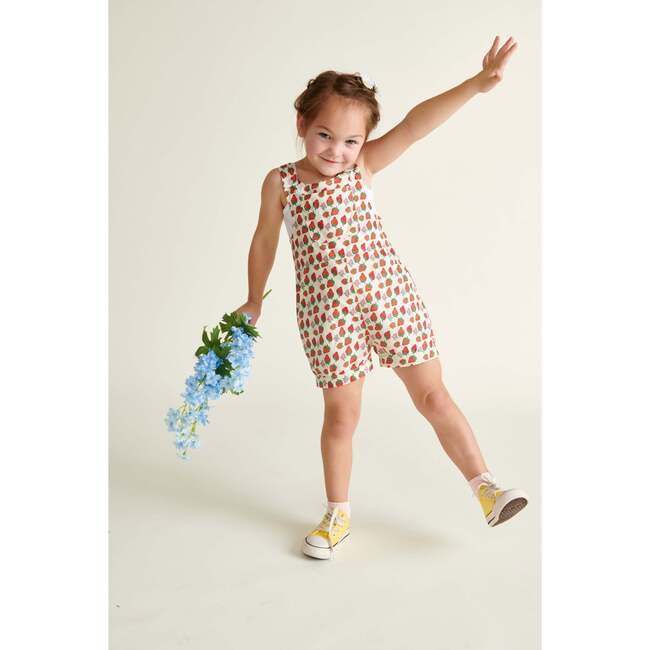 Melody Girls Dungarees, Strawberry Print - Rompers - 2