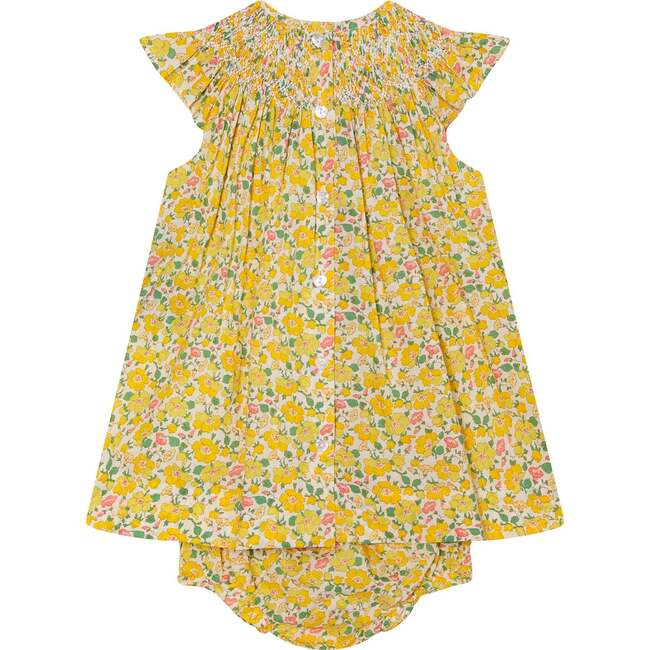 Made With Liberty Fabric Smocked Baby Dress Poet, Yellow - Dresses - 4