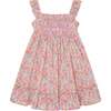 Made With Liberty Fabric Girls Sun Dress Ivy, Pink Floral - Dresses - 1 - thumbnail