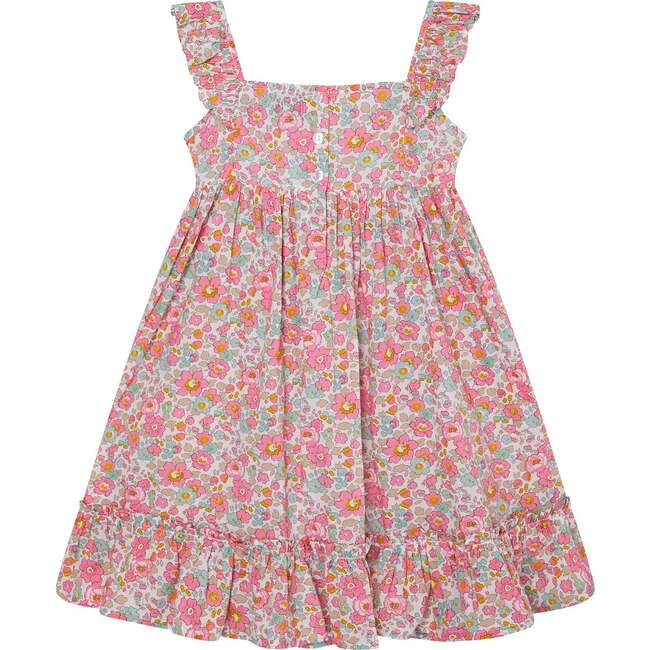 Made With Liberty Fabric Girls Sun Dress Ivy, Pink Floral - Dresses - 4