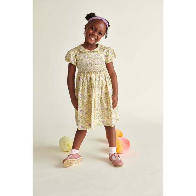 Girls Easter Smock Dress Bunny, Yellow - Dresses - 2