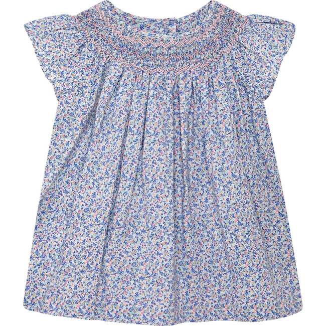 Girls Smocked Blouse Sienna, blue