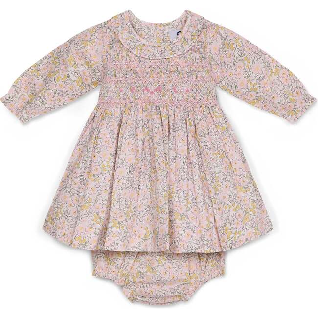 Smocked Baby Dress Paola, Pink Floral
