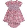Smocked Baby Dress Adria, Red Floral - Dresses - 1 - thumbnail