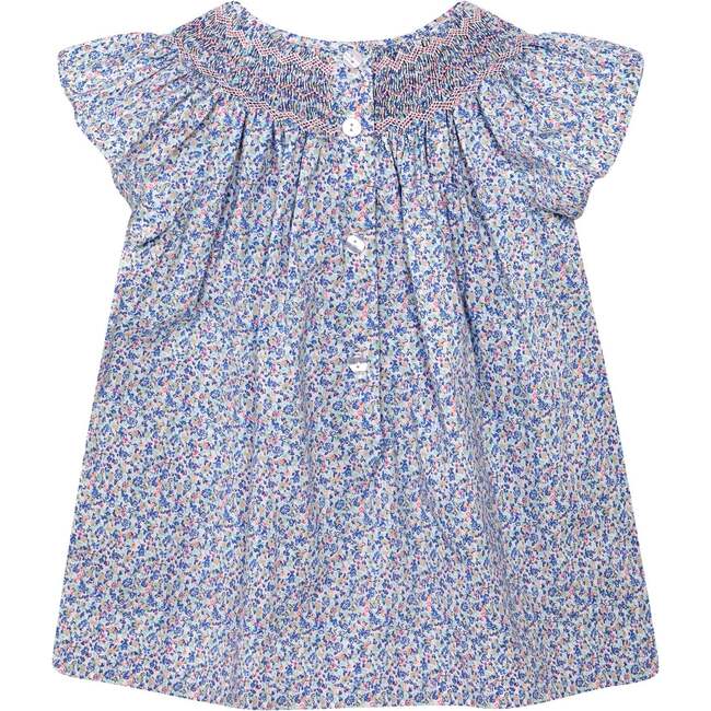 Girls Smocked Blouse Sienna, blue - Blouses - 4