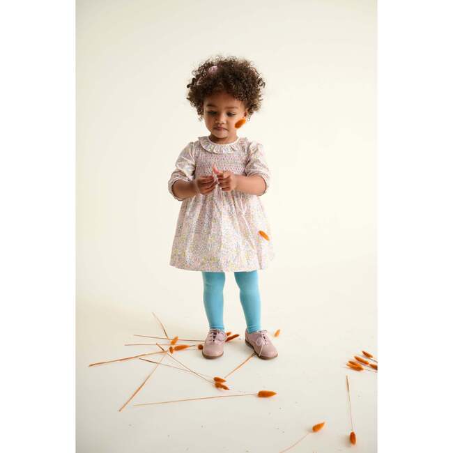 Smocked Baby Dress Paola, Pink Floral - Dresses - 2