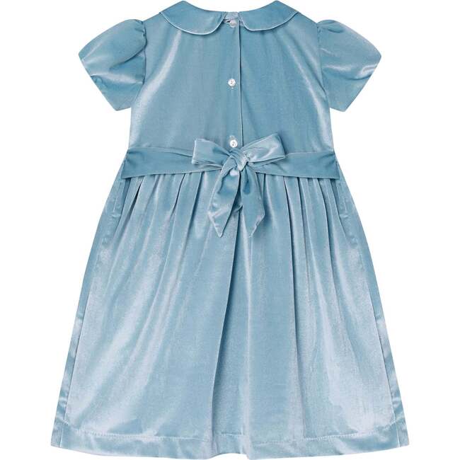 Rey Velvet Hand-Smocked Party Dress, Pale Blue - Dresses - 4