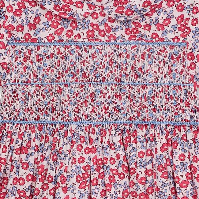 Smocked Baby Dress Adria, Red Floral - Dresses - 4