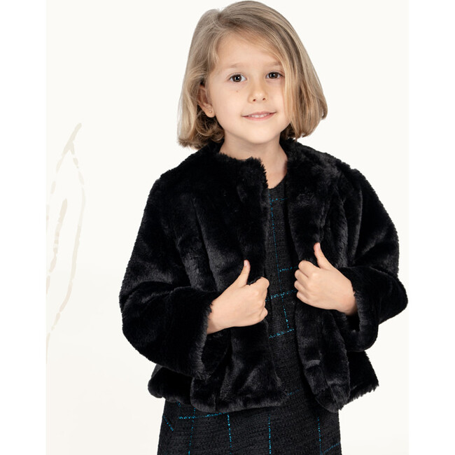 Fine Cap Fake Fur, Black - Faux Fur Coats - 2