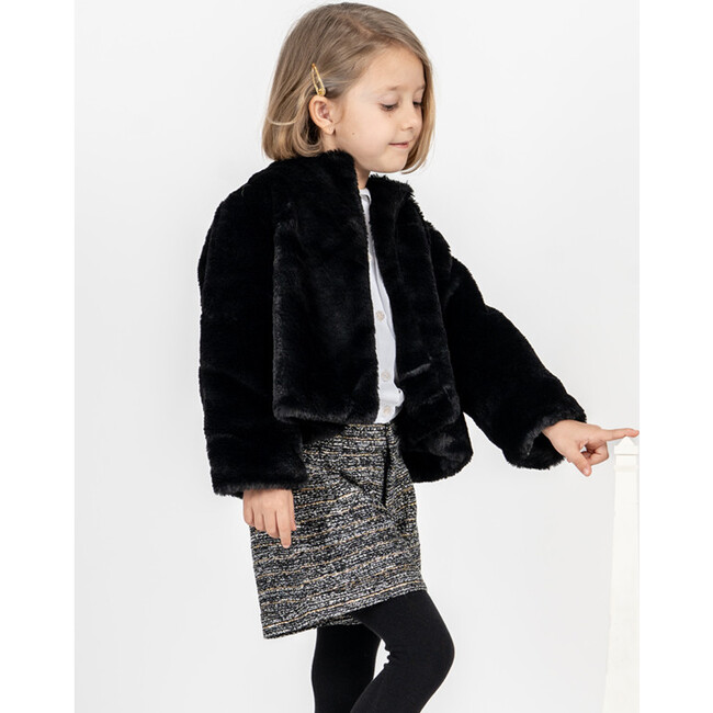 Fine Cap Fake Fur, Black - Faux Fur Coats - 3