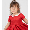 Eva Baby Dress, Red Embroidered - Dresses - 3