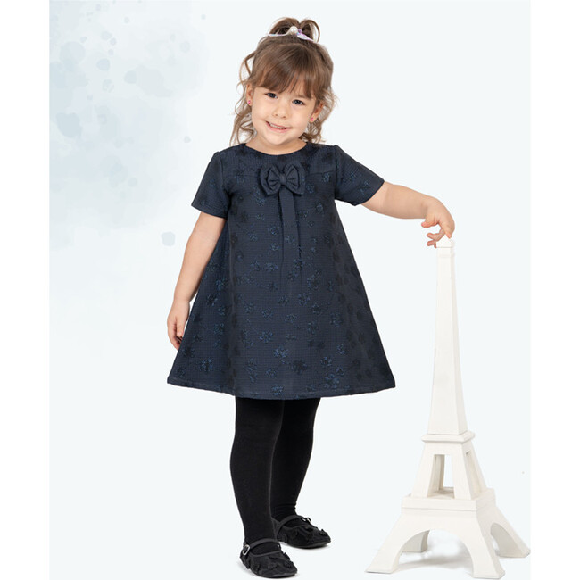Elsa Baby Dress, Navy Blue - Dresses - 2