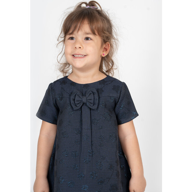 Elsa Baby Dress, Navy Blue - Dresses - 3