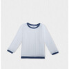 Douglas Baby Sweat, White Blue - Sweaters - 1 - thumbnail
