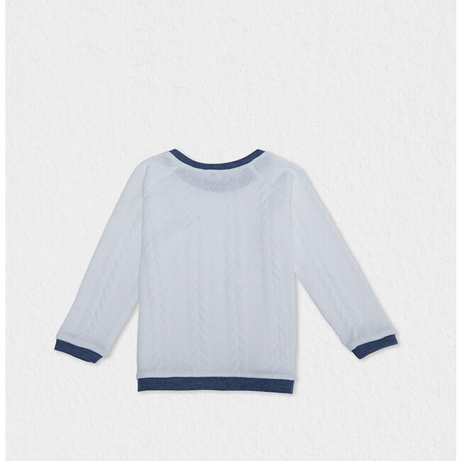 Douglas Baby Sweat, White Blue - Sweaters - 2