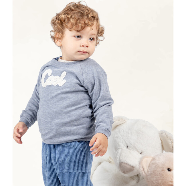 Douglas Baby Sweat, Blue Chiné - Sweaters - 3