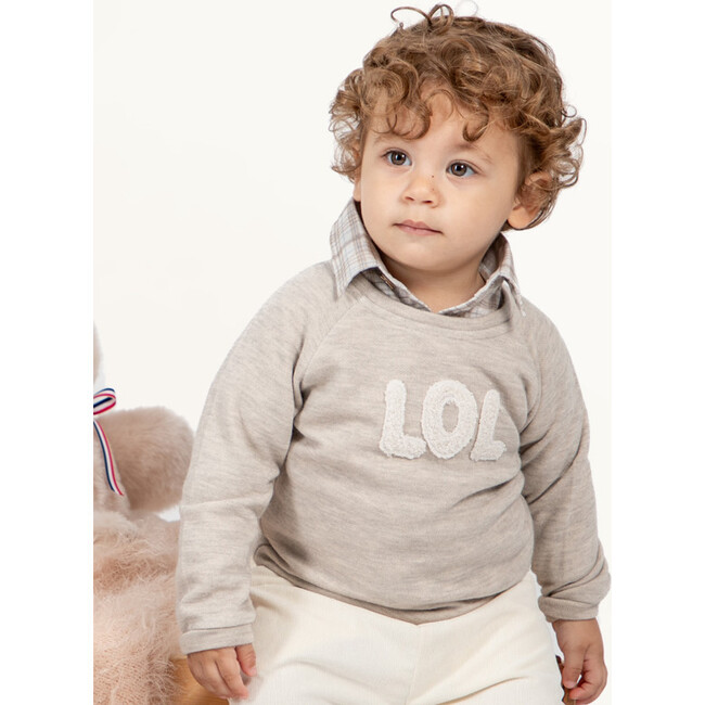 Douglas Baby Sweat, Beige Chiné - Sweaters - 3