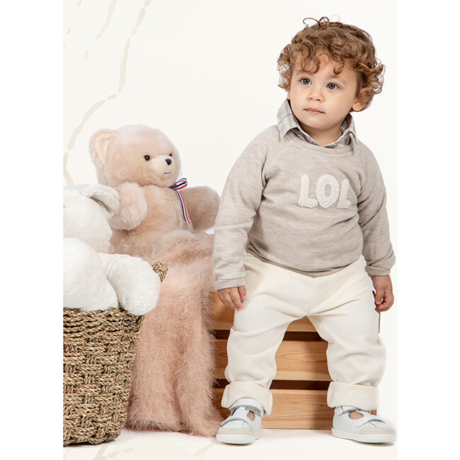 Douglas Baby Sweat, Beige Chiné - Sweaters - 4