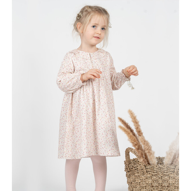 Dalida Dress, Flowery Pink - Dresses - 4