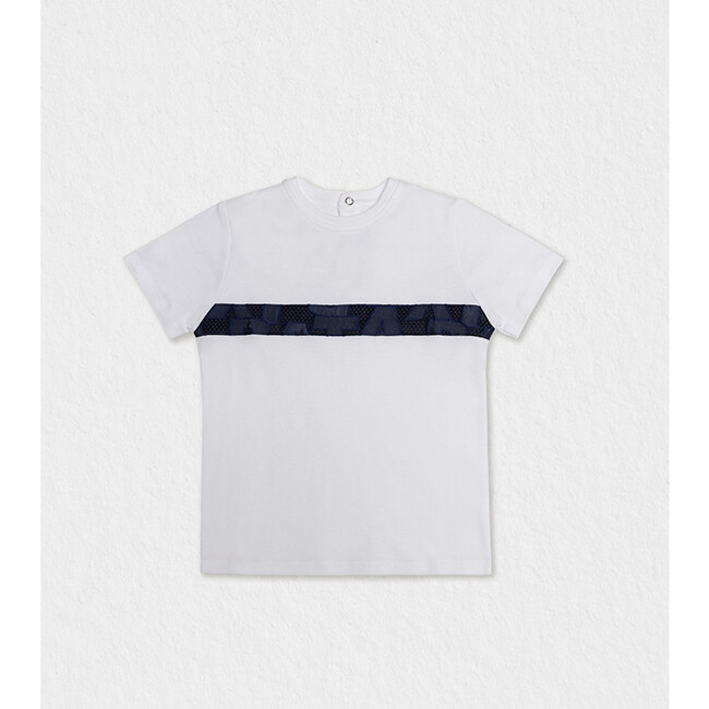 Cederique T-shirt, White Blue Letters