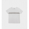 Cederique T-shirt, White Beige Tartan - T-Shirts - 1 - thumbnail