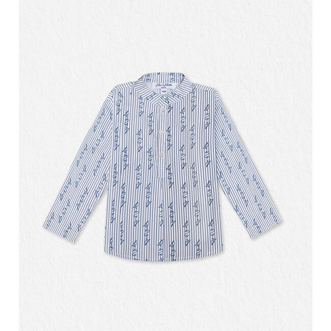 Azad Shirt, White Blue Paper