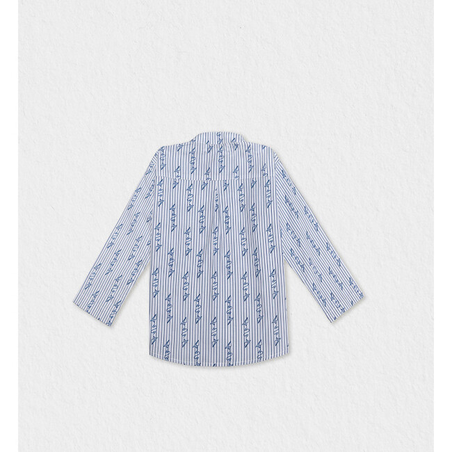 Azad Baby Shirt, White Blue Paper - Button Downs - 2
