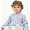 Azad Baby Shirt, White Blue Paper - Button Downs - 3