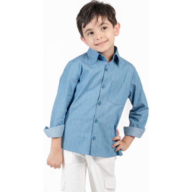 Achille Shirt, Blue Denim - Button Downs - 3