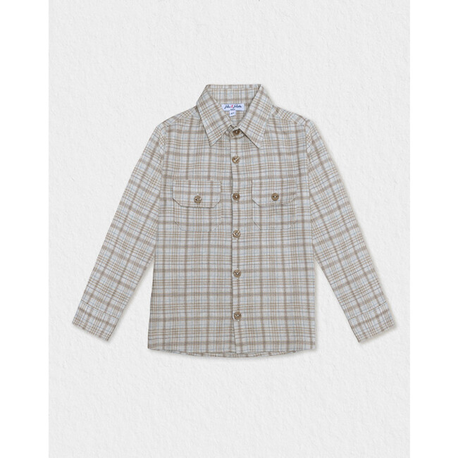 Achille Shirt, Beige Grey Tartan