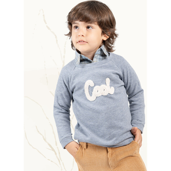 Alois Sweat, Blue Chiné - Sweaters - 3