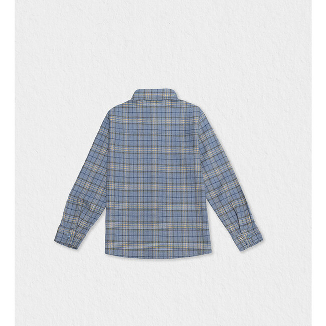 Achille Baby Shirt, Blue Mustard Tartan - Button Downs - 2