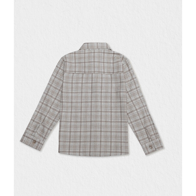 Achille Shirt, Beige Grey Tartan - Button Downs - 2